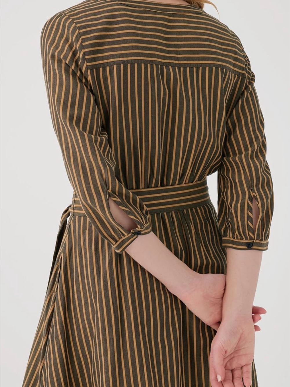Pact Organic Cotton Women's Lightweight Sun Dress | Camel Bondi Stripe - Picture 4 of 7
